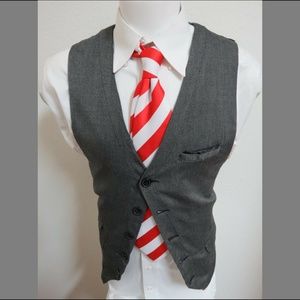 Sz L Gray Sovereign Code Slim Fit Mens #31M Suit Vest